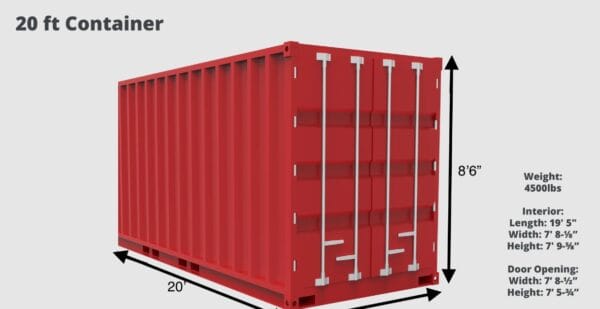 20FT Standard Shipping Container (One Trip)